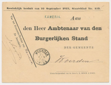 Naamstempel Kamerik - Woerden 1878