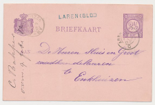 Naamstempel Laren (Gld:) - Enkhuizen 1882 - Treinstempel