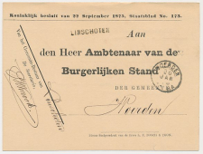 Naamstempel Linschoten - Woerden 1879