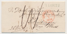 Naamstempel T Lobith Zevenaar - Driebergen 1866