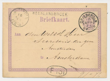 Naamstempel Neerlangbroek - Driebergen - Amsterdam 1877