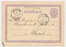 Naamstempel Oosterbeek - Arnhem - Haarlem 1874