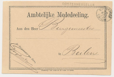 Sleen - Naamstempel Oosterhesselen - Hoogeveen - Beilen 1878