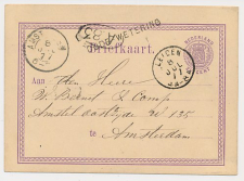 Naamstempel Oude-Wetering - Leiden - Amsterdam 1877