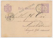 Naamstempel Oude-Wetering - Leiden - Amsterdam 1879