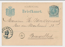 Naamstempel Voerendaal - Maastricht - Brussel Belgie 1880
