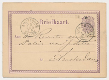 Naamstempel Waardenburg - Amsterdam 1875 - Trein takjestempel