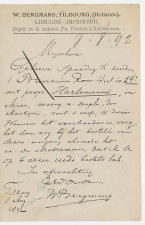 Briefkaart G. 31 Particulier bedrukt Tilburg 1892