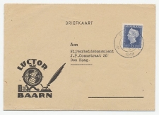 Firma briefkaart Baarn 1948 - Globe / Boek / Inkt