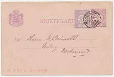 Briefkaart G. 23  / Bijfrankering Maastricht - Duitsland 1884