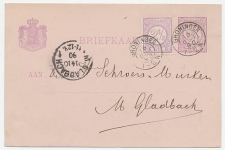Briefkaart G. 23  / Bijfrankering Groningen - Duitsland 1890