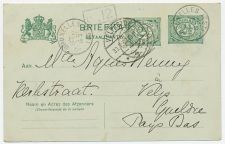 Briefkaart G. 69 a A-krt / Bijfrankering Belgie - Velp 1908