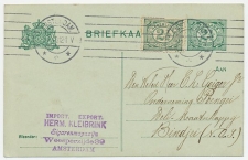 Briefkaart G. 80 a I / Bijfrankering Amsterdam - Ned. Indie 1910