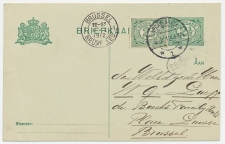 Briefkaart G. 80 a I / Bijfrankering Den Haag - Belgie 1912