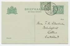 Briefkaart G. 81 I / Bijfrankering Amsterdam - Duitsland 1909