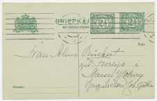Briefkaart G. 81 I V-krt/ Bijfrank. Amsterdam - Duitsland 1909