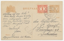 Briefkaart G. 88 a I / Bijfrankering Hoorn - Schiedam 1917