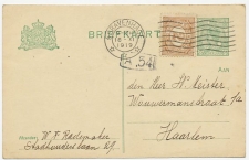 Briefkaart G. 99 a I / Bijfrankering Den Haag - Haarlem 1919