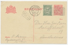 Briefkaart G. 103 I / Bijfrankering Rotterdam - Amsterdam 1921