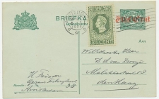 Briefkaart G. 121 A-krt / Bijfrankering Amsterdam - Den Haag 192