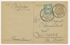 Briefkaart G. 194 / Bijfrankering Breda - Belgie 1923