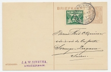 Briefkaart G. 198 / Bijfrankering Amsterdam - Italie 1926