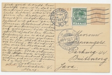 Briefkaart G. 198 / Bijfrankering Den Haag - Ned. Indie 1925