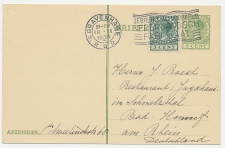 Briefkaart G. 216 / Bijfrankering Den Haag - Duitsland 1933