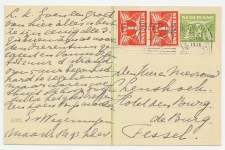 Briefkaart G. 228 / Bijfrankering Scheveningen - Texel 1936