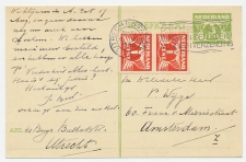 Briefkaart G. 228 / Bijfrankering Utrecht - Amsterdam 1936