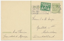 Briefkaart G. 237 / Bijfrankering Nijmegen - Duitsland 1937