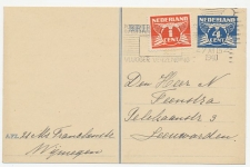 Briefkaart G. 252 / Bijfrankering Nijmgen - Leeuwarden 1940 
