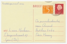 Briefkaart G. 338 / Bijfrankering Emmen - Den Haag 1969