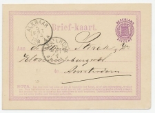 Briefkaart G. 4 Alkmaar - Amsterdam 1874