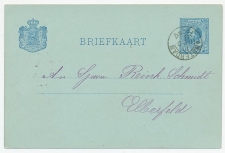 Briefkaart G. 25 Amsterdam - Elberfeld Duitsland 1881