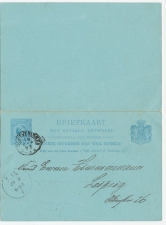 Briefkaart G. 30 Scheveningen - Leipzig Duitsland 1893