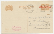 Briefkaart G. 108 I A.krt. Utrecht - Leeuwarden 1921