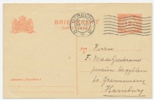Briefkaart G. 190 z-1 Utrecht - Hamburg Duitsland 1922