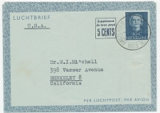 Luchtpostblad G. 5 Amsterdam - Berkeley USA 1953