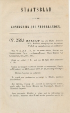 Staatsblad 1879 - Betreffende postkantoor Winkel