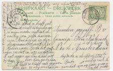 Trein kleinrondstempel : Hilversum - Huizen C 1907