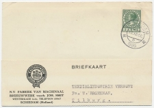 Firma briefkaart Schiedam 1936 - Machinaal Breeuwwerk