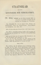 Staatsblad 1864 : Spoorlijn Groningen - Winschoten