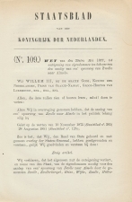 Staatsblad 1877 : Spoorlijn Zwolle - Almelo 