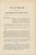 Staatsblad 1900 : Spoorlijn Edam - Volendam