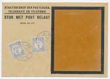 Em. Port 1912 / 1921 Dienst envelop Uden