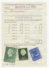 Em. Juliana 1958 Port specificatie formulier Alphen a/d Rijn