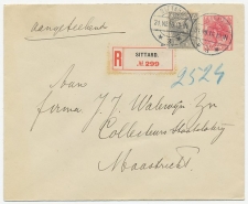 Envelop G. 18b Aangetekend Sittard - Maastricht 1916