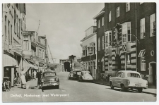 Prentbriefkaart Delfzijl - Marktstraat  met waterpoort 1968