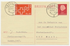 Briefkaart G. 338 / Bijfrankering - Haren 1967